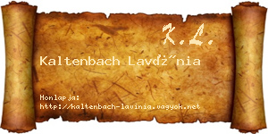 Kaltenbach Lavínia névjegykártya